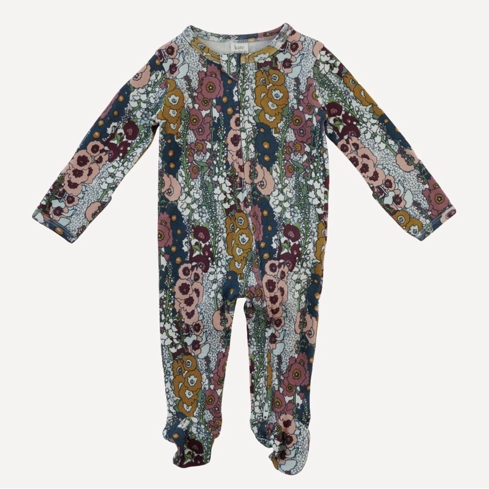 Kate Quinn Hollyhock Zipper Footie Pajamas